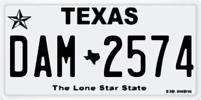 TX license plate DAM2574