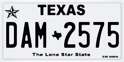TX license plate DAM2575