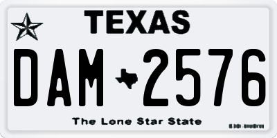 TX license plate DAM2576