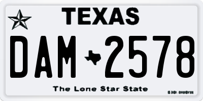 TX license plate DAM2578