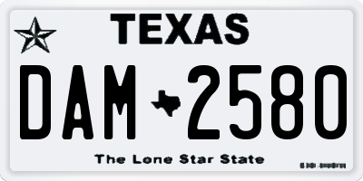 TX license plate DAM2580