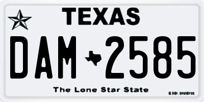 TX license plate DAM2585