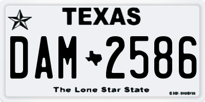 TX license plate DAM2586