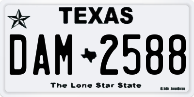 TX license plate DAM2588