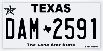 TX license plate DAM2591