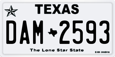 TX license plate DAM2593