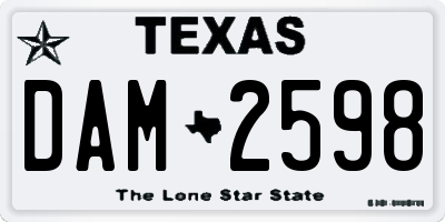 TX license plate DAM2598