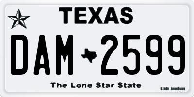 TX license plate DAM2599