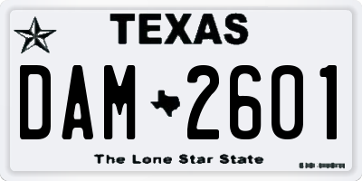 TX license plate DAM2601