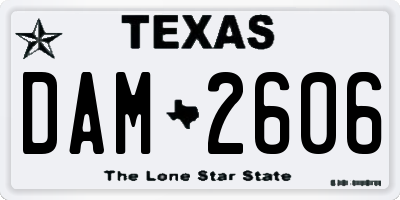 TX license plate DAM2606