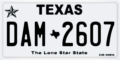 TX license plate DAM2607