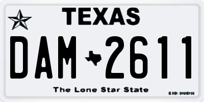 TX license plate DAM2611