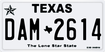 TX license plate DAM2614