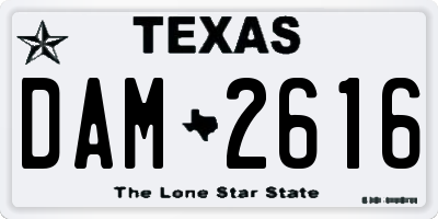 TX license plate DAM2616
