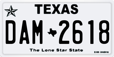 TX license plate DAM2618