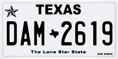TX license plate DAM2619