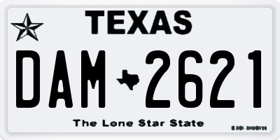 TX license plate DAM2621