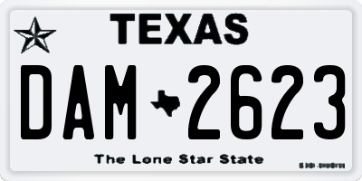 TX license plate DAM2623
