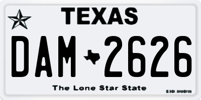 TX license plate DAM2626