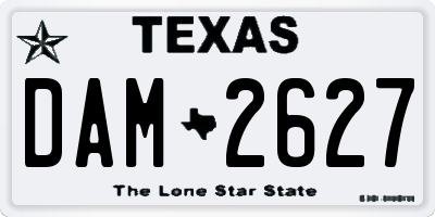 TX license plate DAM2627