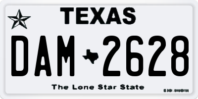 TX license plate DAM2628