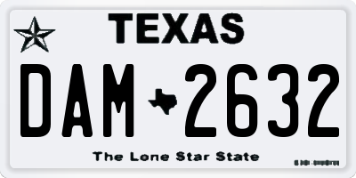 TX license plate DAM2632