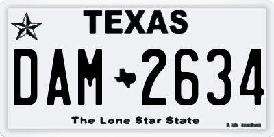 TX license plate DAM2634
