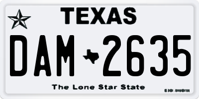 TX license plate DAM2635