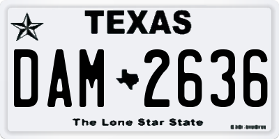 TX license plate DAM2636