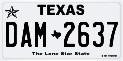 TX license plate DAM2637