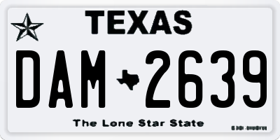 TX license plate DAM2639