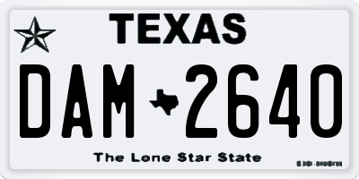 TX license plate DAM2640