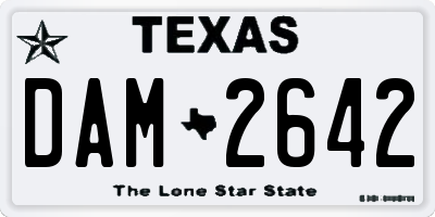 TX license plate DAM2642