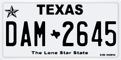 TX license plate DAM2645