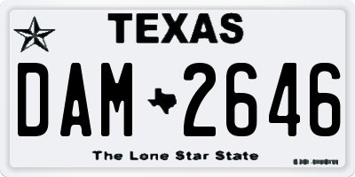 TX license plate DAM2646