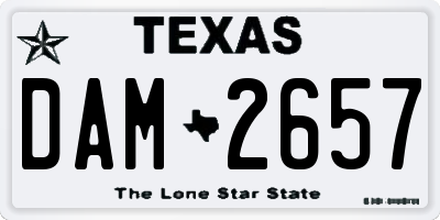 TX license plate DAM2657