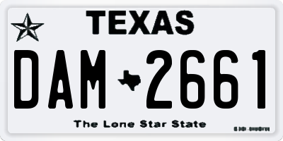 TX license plate DAM2661