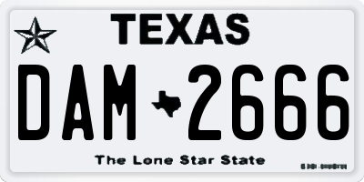TX license plate DAM2666
