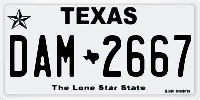 TX license plate DAM2667