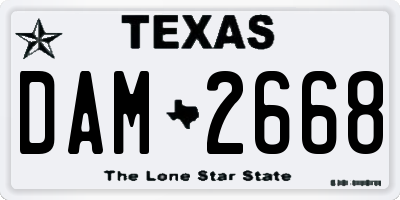 TX license plate DAM2668