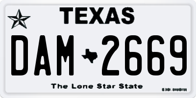 TX license plate DAM2669