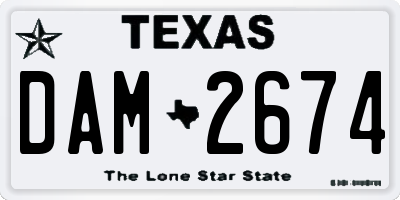 TX license plate DAM2674