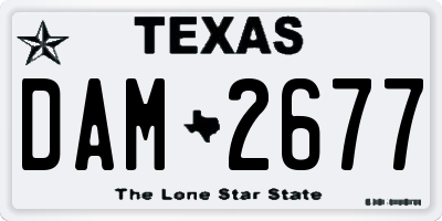 TX license plate DAM2677