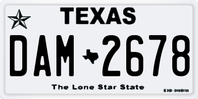 TX license plate DAM2678