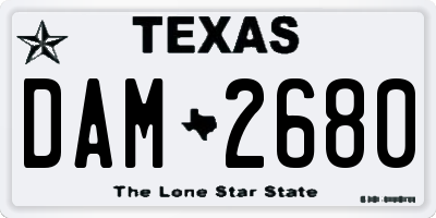TX license plate DAM2680