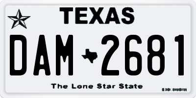 TX license plate DAM2681