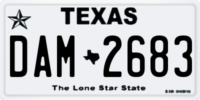 TX license plate DAM2683