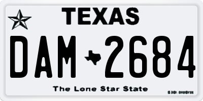 TX license plate DAM2684
