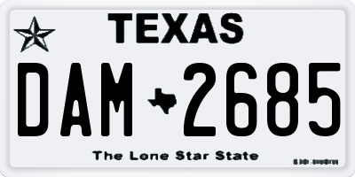 TX license plate DAM2685