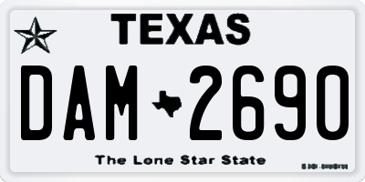 TX license plate DAM2690